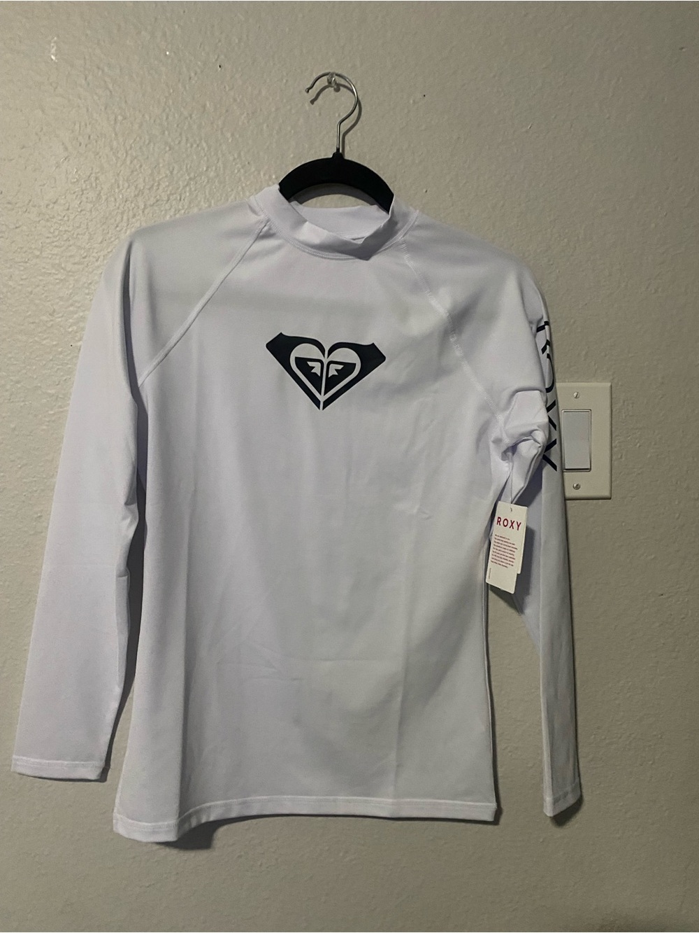 Roxy White Long-Sleeve Logo Rash Guard